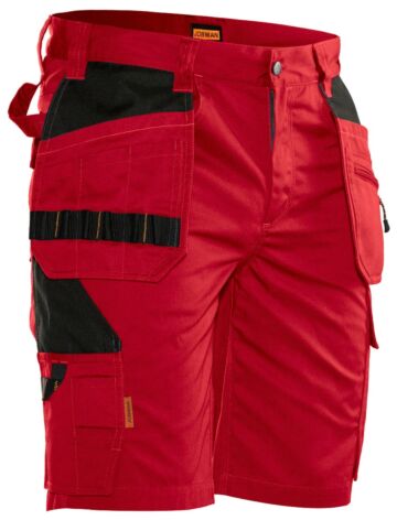Jobman 2722 Korte werkbroek Shorts Hp Rood/Zwart