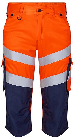 F. Engel 6544 Safety Light 3/4 Trouser Repreve Orange/Blue Ink
