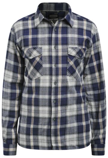 Jobman 5138 Flannel Shirt Heren Navy/Grijs