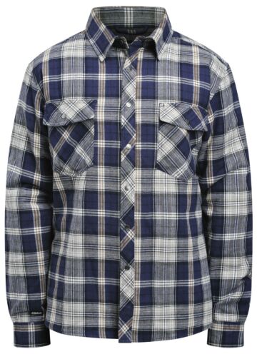 Jobman 5157 Flannel Shirt Lined Heren Navy/Grijs