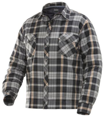 Jobman 5157 Flannelhirt Lined Grijs/Oranje