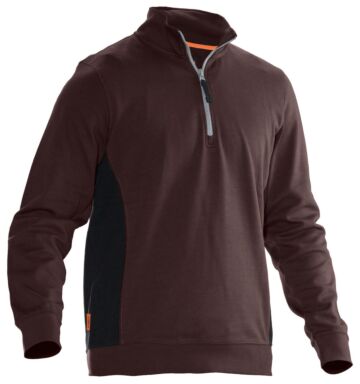 Jobman 5401 Halfzip Sweatshirt Bruin/Zwart