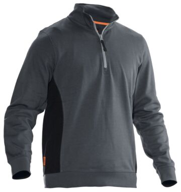 Jobman 5401 Halfzip Sweatshirt Donker grijs/Zwart