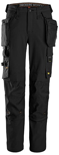 Snickers 6771 AllroundWork Dames Full-Stretch Werkbroek met Afneembare Holsterzakken Zwart