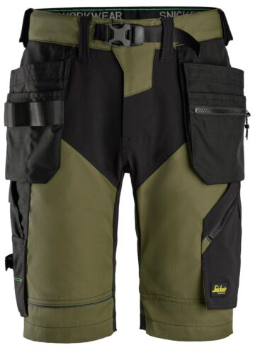 Snickers 6904 Werkshorts met Holsterzakken Khakigroen/Zwart