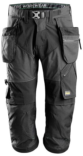 Snickers 6905 FlexiWork Pirate Werkbroek+ met Holsterzakken Staalgrijs/Zwart