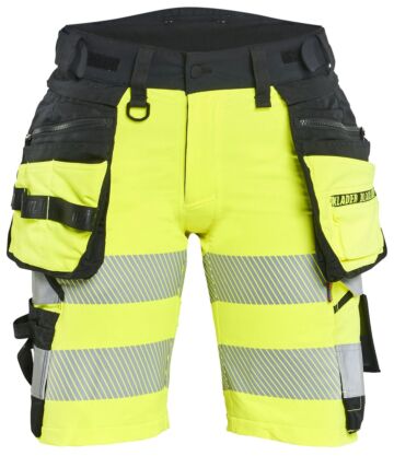 Blåkläder 7020-1648 Dames High Vis short 4-weg stretch met gereedschapzakken High Vis Geel/Zwart