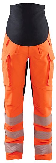 Blåkläder 7100-1642 High Vis Zwangerschapsbroek 4-weg stretch High Vis Oranje/Zwart