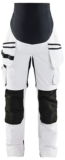 Blåkläder 7102-1642 Schilders Zwangerschapsbroek Zip-Off Wit/zwart