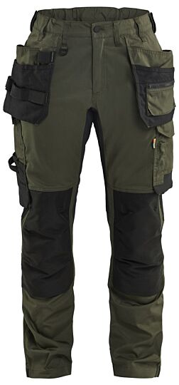 Blåkläder 7132-1832 Dames Werkbroek 2-weg stretch met gereedschapszakken Donker herfstgroen/Zwart