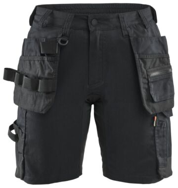 Blåkläder 7133-1832 Dames Short 2-weg stretch met gereedschapszakken Zwart