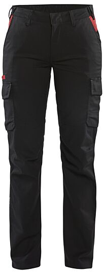 Blåkläder 7144-1832 Dames industrie werkbroek stretch Zwart/Rood