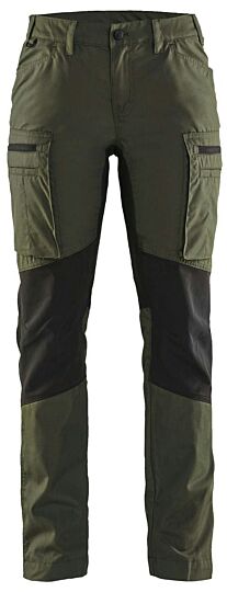 Blåkläder 7159-1845 Dames Service werkbroek Stretch Donker herfstgroen/Zwart
