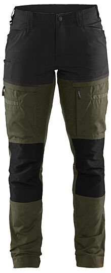 Blåkläder 7166-1845 Dames Service werkbroek stretch Donker herfstgroen/Zwart