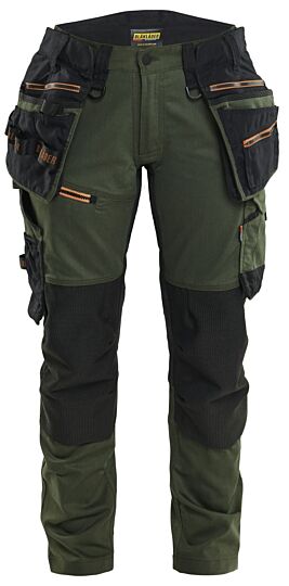 Blåkläder 7170-1149 STRIKER Dames werkbroek met stretch Woudgroen/Roest