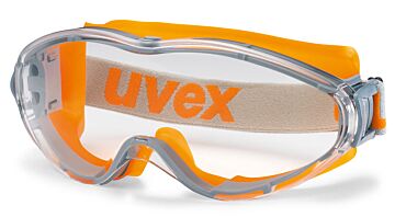 Uvex ruimzichtbril ultrasonic 9302-245 oranje/grijs montuur heldere PC lens UV 2-1.2 supravision