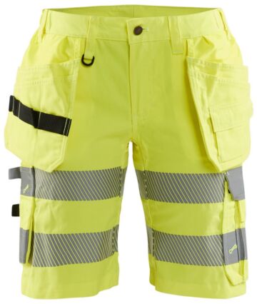 Blåkläder 7186-1811 Dames High Vis short met stretch en gereedschapszakken High Vis Geel