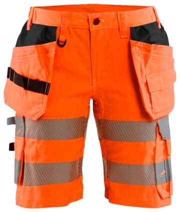 Blåkläder 7186-1811 Dames High Vis short met stretch en gereedschapszakken High Vis Oranje