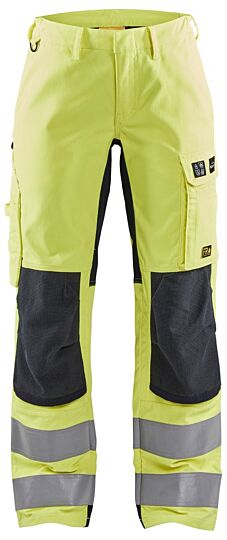 Blåkläder 7191-1512 Dames Multinorm werkbroek stretch Inherent High Vis Geel/Marineblauw