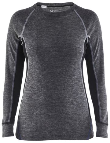 Blåkläder 7200-1732 Dames Onderhemd merinowol WARM Medium grijs/Zwart