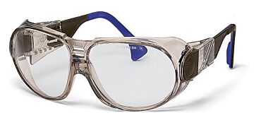 Uvex veiligheidsbril futura 9180-125 bruin montuur heldere lens UV 2-1.2 optidur 4C PLUS