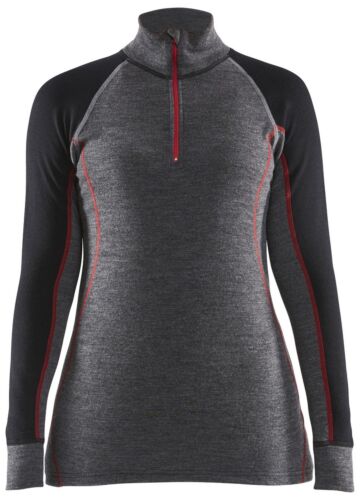 Blåkläder 7299-1736 Dames Onderhemd met halve rits merinowol XWARM Medium grijs/Zwart