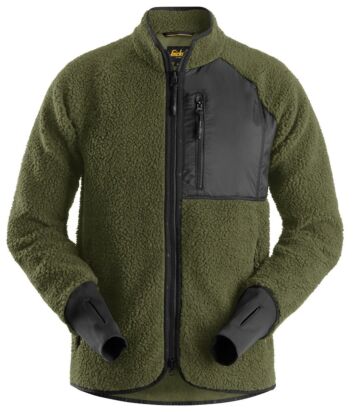 Snickers 8021 AllroundWork Pile Full Zip Jacket Khakigroen/Zwart
