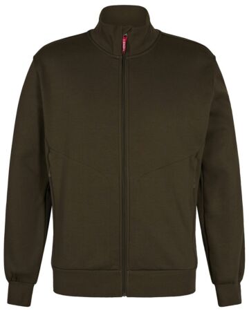 F. Engel 8024 Sweatshirt With Collar Forest Green