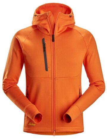 Snickers 8026 Polartec® Power Stretch® Hoodie met Volledige Rits Warm Oranje