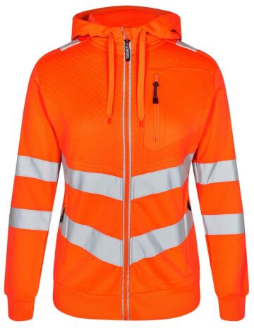 F. Engel 8027 Safety Ladies Sweat Cardigan Orange