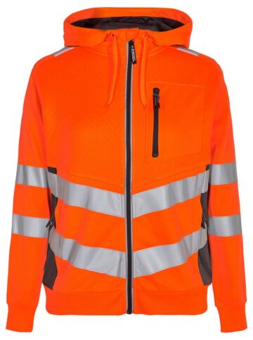 F. Engel 8027 Safety Ladies Sweat Cardigan Orange/Anthracite