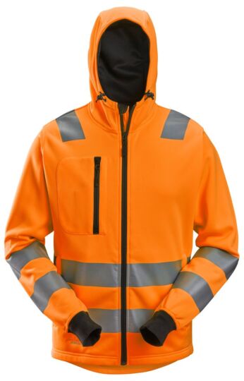 Snickers 8039 AllroundWork High-Vis Hoodie met rits Klasse 2/3 High-Vis Oranje