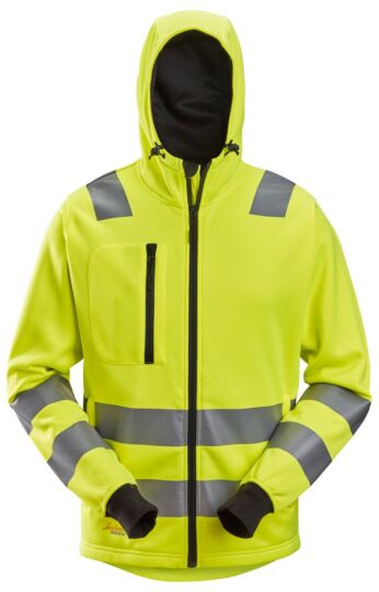 Snickers 8039 AllroundWork High-Vis Hoodie met rits Klasse 2/3 High-Vis Geel