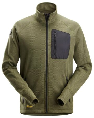 Snickers 8042 Fleece Jack Khakigroen/Zwart