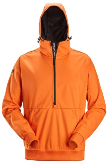 Snickers 8400 Windblocker Stretch Hoodie met halve rits Warm Oranje