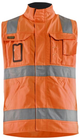 Blåkläder 8505-1804 Werkvest. Ongevoerd High Vis High Vis Oranje/Marineblauw