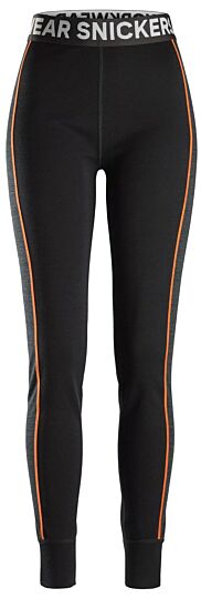 Snickers 9471 Merino Basislaag Stay Warm Damesonderbroek Zwart/Antracietmelange