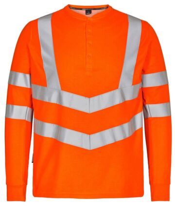 F. Engel 9548 Safety Grandad T-Shirt LS Orange