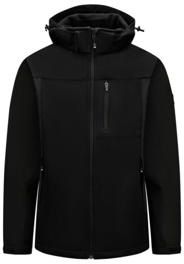 FHB Jannik Softshelljack Zwart Zwart