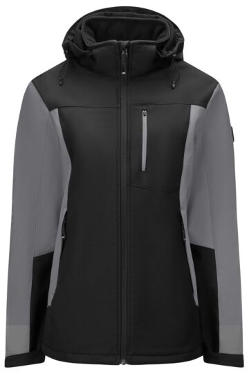 FHB Julia Softshell-Jack Dames Grijs-Zwart