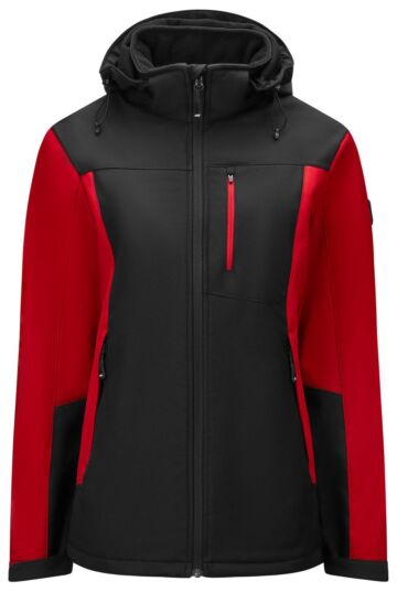 FHB Julia Softshell-Jack Dames Rood-Zwart