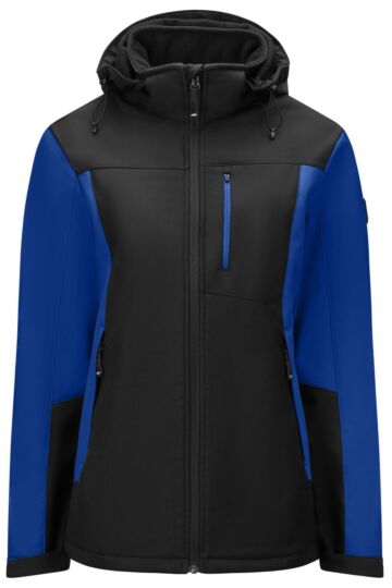 FHB Julia Softshell-Jack Dames Korenblauw-Zwart