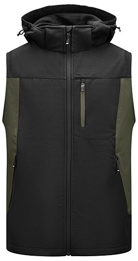 FHB Justus Softshell-Gilet Olijfgroen-Zwart