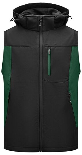 FHB Justus Softshell-Gilet Groen-Zwart