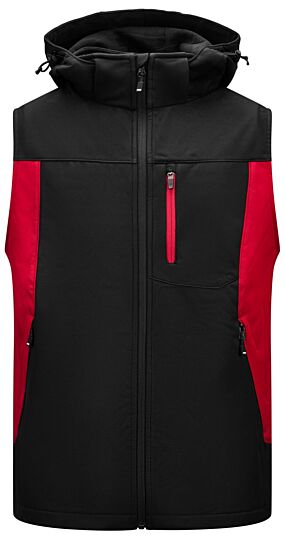 FHB Justus Softshell-Gilet Rood-Zwart