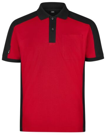 FHB Konrad Poloshirt tweekleurig Rood-Zwart