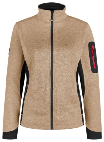 FHB Marieke Damesvest Tricotfleece Beige-Zwart