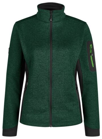 FHB Marieke Damesvest Tricotfleece Groen-Zwart