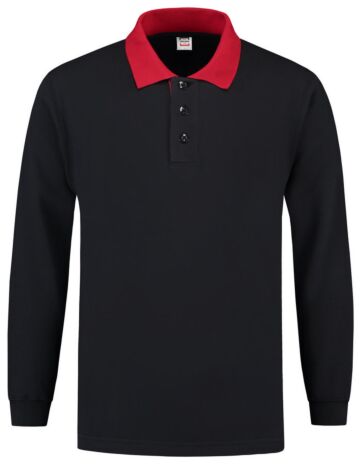 Tricorp 301006 Polosweater Contrast Marineblauw-Rood