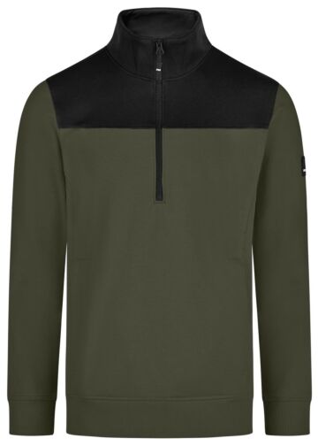 FHB Rob Zip-Sweatshirt Olijf-Zwart